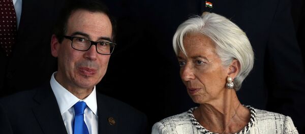 Secretário do Tesouro dos EUA, Steven Mnuchine, e a diretora-gerente do FMI Christine Lagarde, durante a Cúpula do G20, Buenos Aires Secretário do Tesouro dos EUA, Steven Mnuchine, e a diretora-gerente do FMI Christine Lagarde, durante a Cúpula do G20, Buenos Aires - Sputnik Brasil