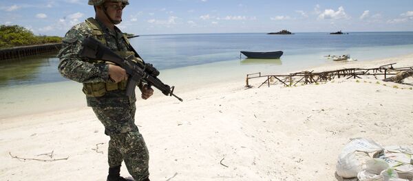 Forças navais da China nas ilhas Spratly - Sputnik Brasil