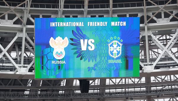 Estádio de Luzhniki em Moscou na véspera do jogo amistoso de futebol entre a Rússia e o Brasil, 23 de março de 2018 - Sputnik Brasil