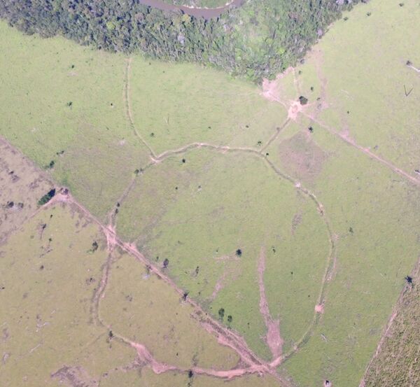Outro rasto de uma civilização antiga é visto do céu na bacia do Alto Tapajós, no estado do Mato Grosso Outro rasto de uma civilização antiga é visto do céu na bacia do Alto Tapajós, no estado do Mato Grosso - Sputnik Brasil