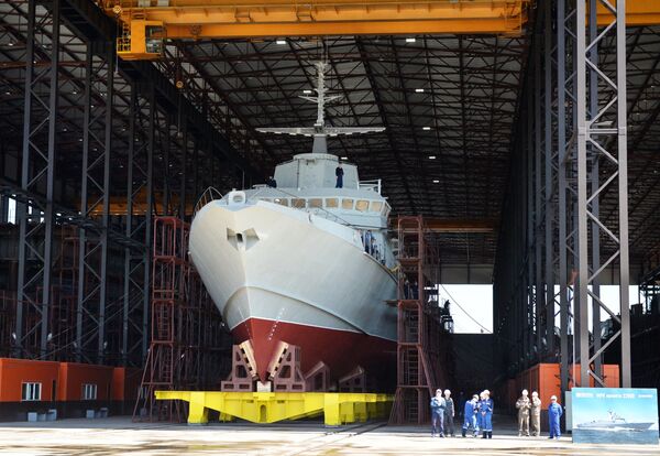 Corveta do projeto 22800 Karakurt no estaleiro de São Petersburgo  - Sputnik Brasil