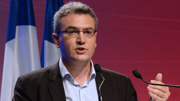 Líder do partido francês Frente Nacional (FN) quando era candidato ao Parlalento Europeu, em 18 de maio de 2014. - Sputnik Brasil