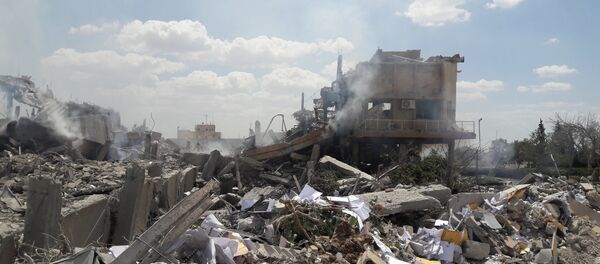 Resultado do ataque ao centro de pesquisa científica Barzah perto de Damasco, 14 de abril de 2018 - Sputnik Brasil