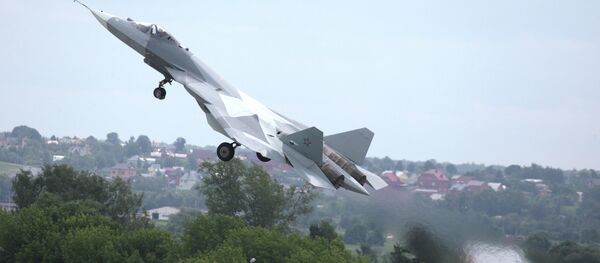 Test flight of T-50, fifth generation fighter aircraft designed by Sukhoi OKB - Sputnik Brasil