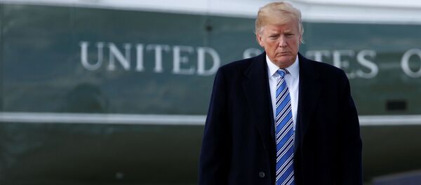 O presidente dos EUA, Donald Trump, próximo ao Air Force One em voo para Palm Beach. - Sputnik Brasil