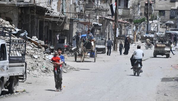 Cidade síria de Douma, nos arredores de Damasco, após ser libertada dos militantes - Sputnik Brasil