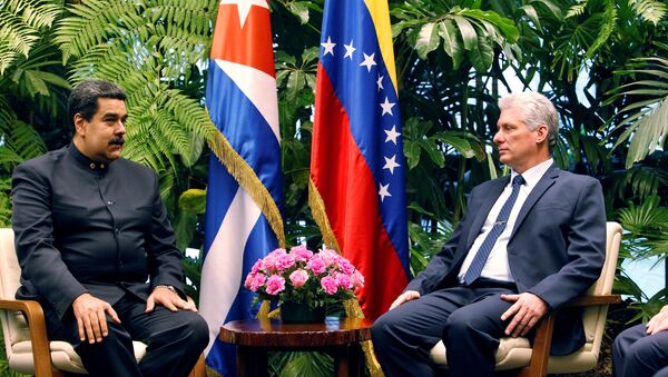 O presidente da Venezuela, Nicolás Maduro, e o presidente de Cuba, Miguel Díaz-Canel - Sputnik Brasil