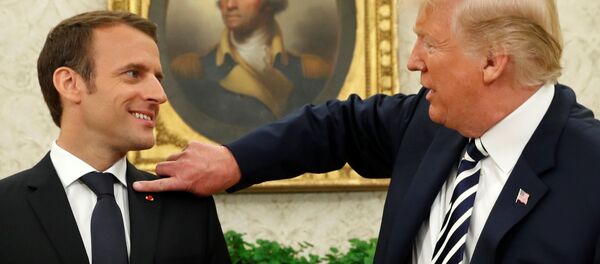 Trump e Macron na Casa Branca. - Sputnik Brasil