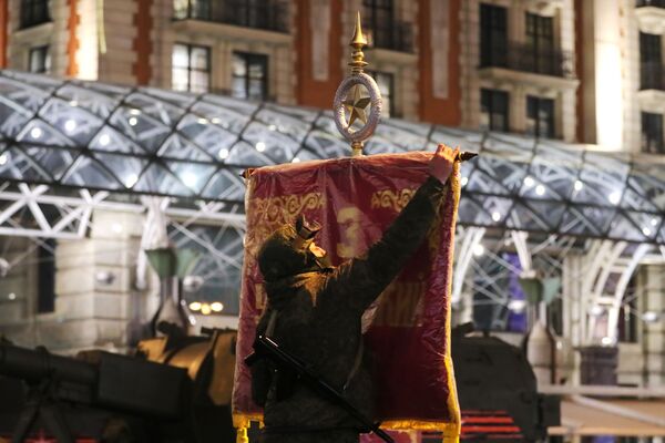 Antes do início do ensaio do desfile da Vitória na Praça Vermelha - Sputnik Brasil