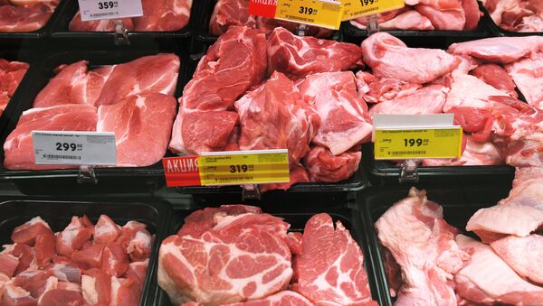 Carne em um dos supermercados moscovitas (foto de arquivo) - Sputnik Brasil