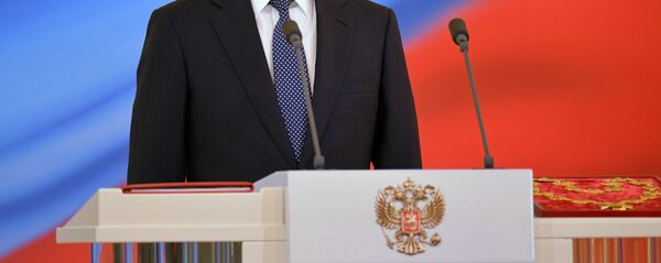 Presidente russo Vladimir Putin durante cerimônia solene de posse no Kremlin, 7 de maio de 2018, Moscou - Sputnik Brasil