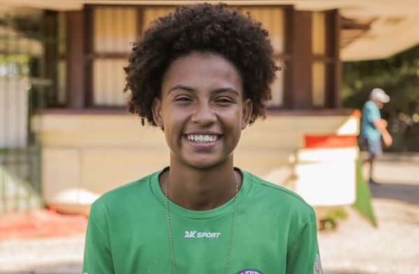 Ana Carolina Campos Lima, jogadora da seleção brasileira na Street Child World Cup 2018. Ana Carolina Campos Lima, jogadora da seleção brasileira na Street Child World Cup 2018. - Sputnik Brasil