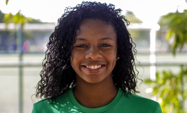 Jéssica Pinheiro do Vale, jogadora da seleção brasileira na Street Child World Cup 2018. Jéssica Pinheiro do Vale, jogadora da seleção brasileira na Street Child World Cup 2018. - Sputnik Brasil