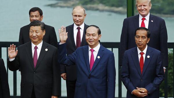 Líderes mundiais posando durante cúpula da APEC, Vietnã (foto de arquivo) - Sputnik Brasil