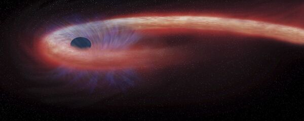 Buraco negro renderizado pela NASA. - Sputnik Brasil