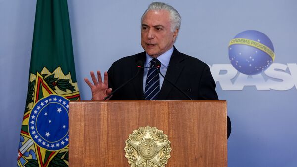 Presidente Michel Temer faz pronunciamento no Palácio do Planalto - Sputnik Brasil