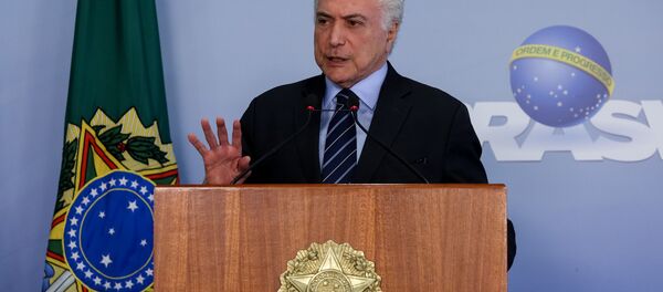 Presidente Michel Temer faz pronunciamento no Palácio do Planalto - Sputnik Brasil