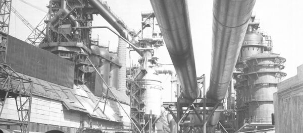 Oficina da usina de produção de aço Azovstal, na república da Ucrânia, na URSS (foto de arquivo) - Sputnik Brasil