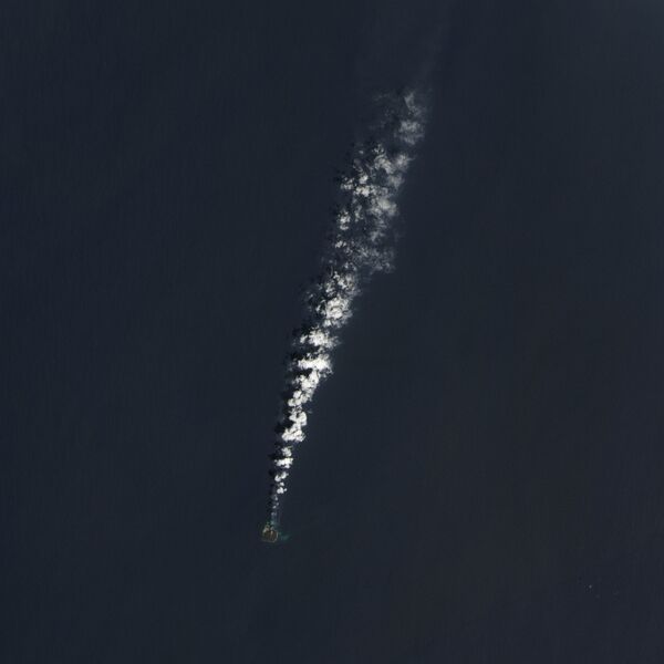 Vista aérea de erupção do vulcão submarino japonês Nishinoshima - Sputnik Brasil