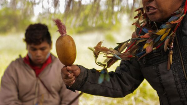 Liderança indígena Guarani Kaiowa em Dourados, Mato Grosso do Sul. - Sputnik Brasil