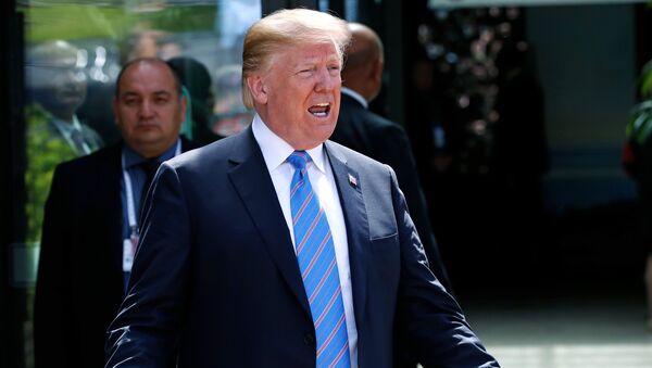 Donald Trump, presidente dos EUA, deixa Quebec, no Canadá, após participar da cimeira do G7, em 9 de junho de 2018 - Sputnik Brasil