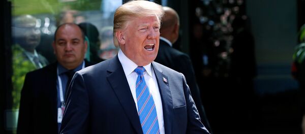 Donald Trump, presidente dos EUA, deixa Quebec, no Canadá, após participar da cimeira do G7, em 9 de junho de 2018 - Sputnik Brasil
