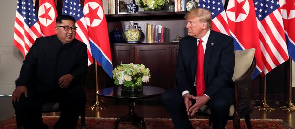 Kim Jong-un e Donald Trump falam brevemente com jornalistas antes de encontro histórico - Sputnik Brasil