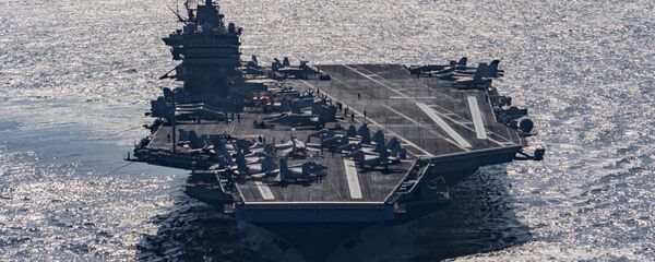 Porta-aviões norte-americano Harry S. Truman no golfo de Omã (foto de arquivo) - Sputnik Brasil