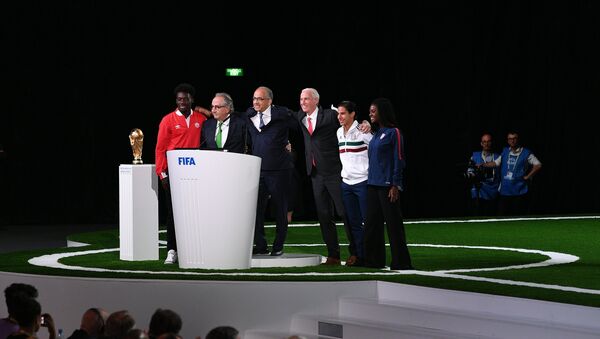Representantes dos EUA, México e Canadá durante o 68º Congresso da FIFA - Sputnik Brasil