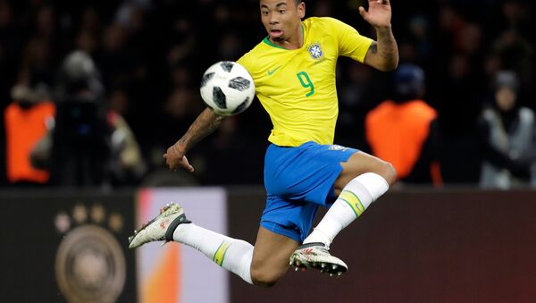 Gabriel Jesus em jogo amistoso contra a Alemanha. - Sputnik Brasil