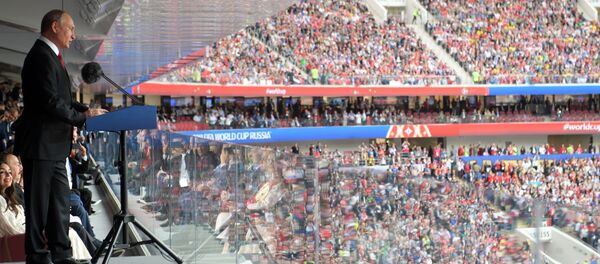 O presidente russo, Vladimir Putin, durante a cerimônia de abertura da Copa 2018 da FIFA - Sputnik Brasil