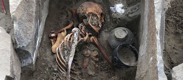 Múmia encontrada no sepulcro de Terezin, Sibéria russa Múmia encontrada no sepulcro de Terezin, Sibéria russa - Sputnik Brasil