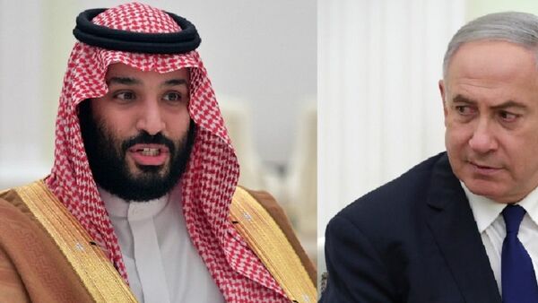 Príncipe herdeiro da Arábia Saudita Mohammad Bin Salman Al-Saud (L) e primeiro-ministro israelense, Benjamin Netanyahu em fotomontagem. - Sputnik Brasil