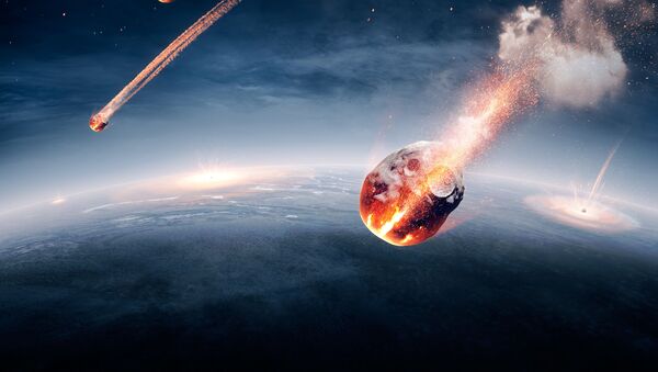 Asteroides em atmosfera da Terra (imagem ilustrativa) - Sputnik Brasil