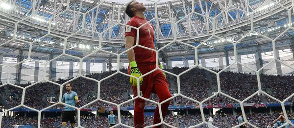 Goleiro uruguaio Muslero na derrota para a França. - Sputnik Brasil