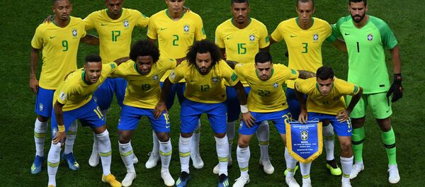 Seleção do Brasil antes do jogo com a Bélgica - Sputnik Brasil