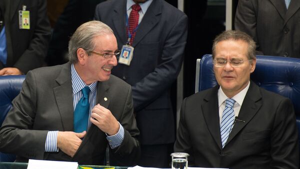 Eduardo Cunha, presidente da Câmara dos Deputados, e Renan Calheiros, presidente do Senado. - Sputnik Brasil