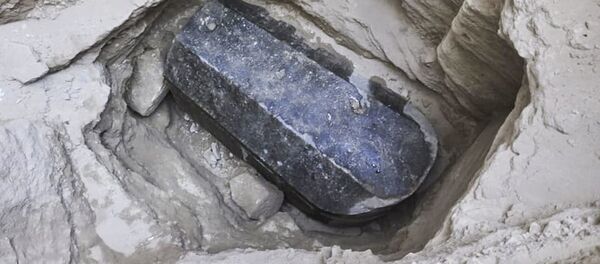 Sarcófago negro, encontrado em Alexandria Sarcófago negro, encontrado em Alexandria - Sputnik Brasil