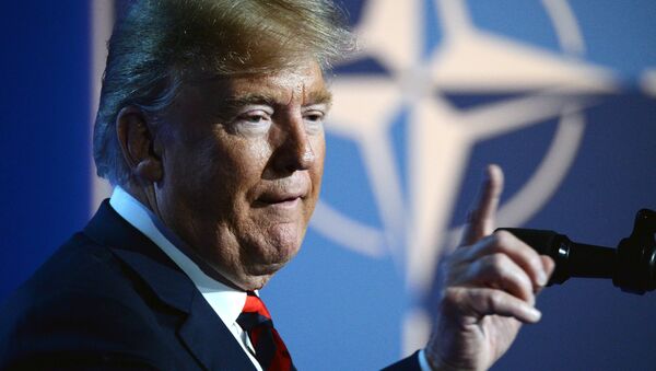 Presidente dos EUA Donald Trump durante a cúpula da OTAN em Bruxelas - Sputnik Brasil