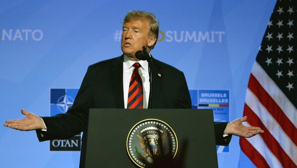 Presidente dos EUA Donald Trump durante a cúpula da OTAN em Bruxelas. - Sputnik Brasil