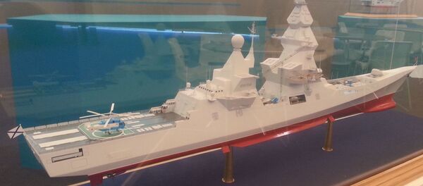 Макет эсминца Лидер на выставке Армия 2015 - Sputnik Brasil