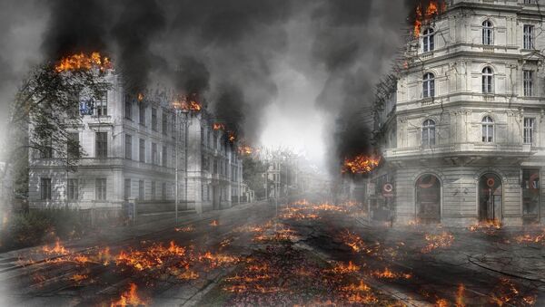 Edifícios em chamas (imagem referencial) - Sputnik Brasil