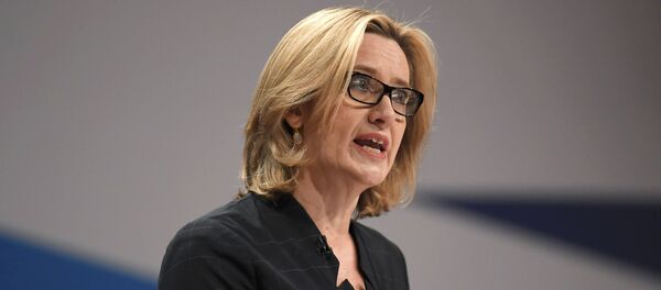 Ex-secretária britânica Amber Rudd na Conferência anual do Partido Conservador em Birmingham, Inglaterra (arquivo) - Sputnik Brasil
