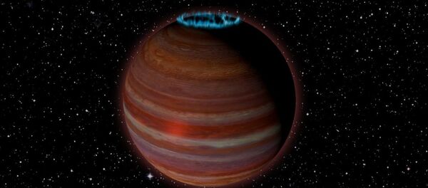 Representação artística do planeta SIMP J01365663+0933473 - Sputnik Brasil