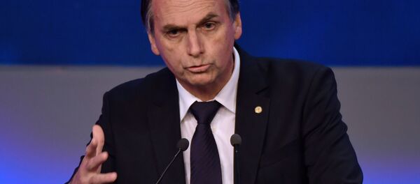 Deputado federal Jair Bolsonaro (PSL) durante debate na Rede Bandeirantes, em 9 de agosto, entre pré-candidatos à presidência do Brasil nas eleições de 2018 - Sputnik Brasil