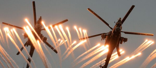 Helicópteros Mi-28 Caçador Noturno nas competições entre pilotos militares Aviadarts 2016 (imagem referencial) - Sputnik Brasil