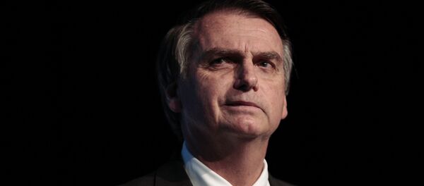 Deputado federal Jair Bolsonaro (PSL), pré-candidato à presidência do Brasil em 2018, durante evento da União da Indústria de Cana-de-Açúcar (Unica) em São Paulo - Sputnik Brasil