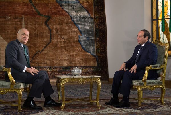 Dmitry Kiselev entrevista Abdel Fattah al-Sisi, presidente do Egito  - Sputnik Brasil