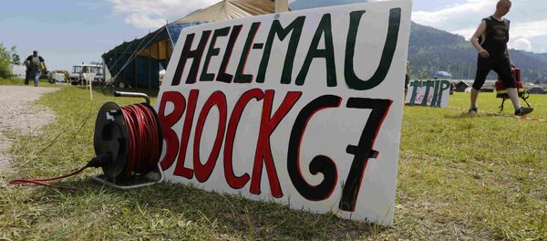 Opositores do G7 acampam nos arredores de Garmisch-Partenkirchen, próximo a Elmau. - Sputnik Brasil