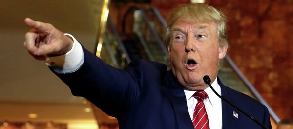 O então candidato republicano à presidência dos EUA, Donald Trump, durante uma coletiva de imprensa na Trump Tower, em Nova York (arquivo) - Sputnik Brasil